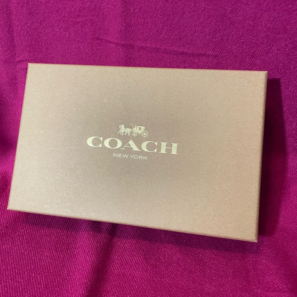 NWT COACH box set: mini wallet with crossbody chain and two charms. - Picture 3 of 16